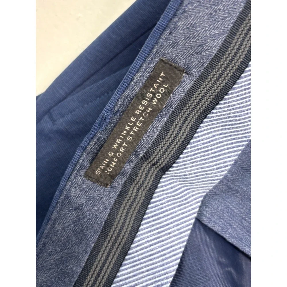 NEW Banana Republic 36x30 Navy Blue Wool Dress Pants Slim Fit Trouser‎ Stretch